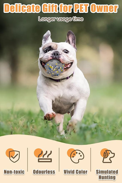 Dog Balls for Aggressive Chewers,Indestructible Tennis Balls for Dogs, Durable Bouncy Dog Toy Balls, Interactive Dog Toys for Fetch Game, Lightweight Floating Balls(Grey Small)