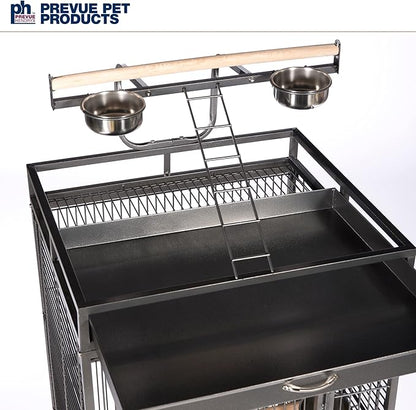 Prevue Pet Products Parrot Playtop Manor Bird Cage with Movable Stand and Activity Play Top for Large Birds