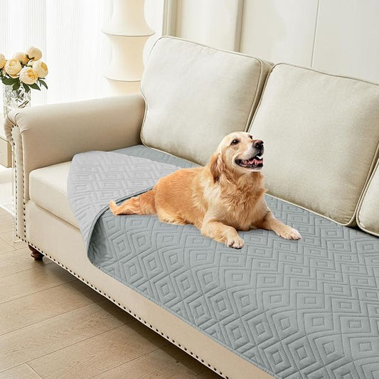 hyha Waterproof Dog Blanket, Soft Pet Bed Blankets, Waterproof Sofa Couch Cover for Dogs Washable, Reversible Pet Couch Covers for Sofa Furniture (30x70 Inch, Grey/Light Grey)