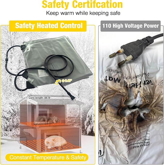 Aivituvin Heated Outdoor Cat House for Outside Insulated Feral Cat Shelter Weatherproof with Heated and Insulated Liner 2 Storyï¼_rownï¼