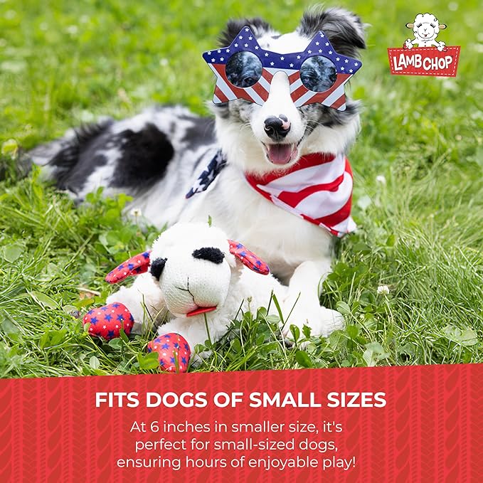 Multipet Lamb Chop Dog Plush Toy w/Easter Bunny Ears - Squeaky Dog Toy for All Dogs - Extra Soft Plush Dog Toy - Stuffed Animal Dog Toy for Cuddling & Playing - Cute Pet Toy (6”, Cream/Pink)