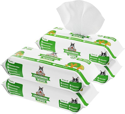 Pogi_ Dog Grooming Wipes  Hypoallergenic Pet Wipes for Paws, Body & Butt  Cleaning & Hydrating, Green Tea Scent, 400-Count