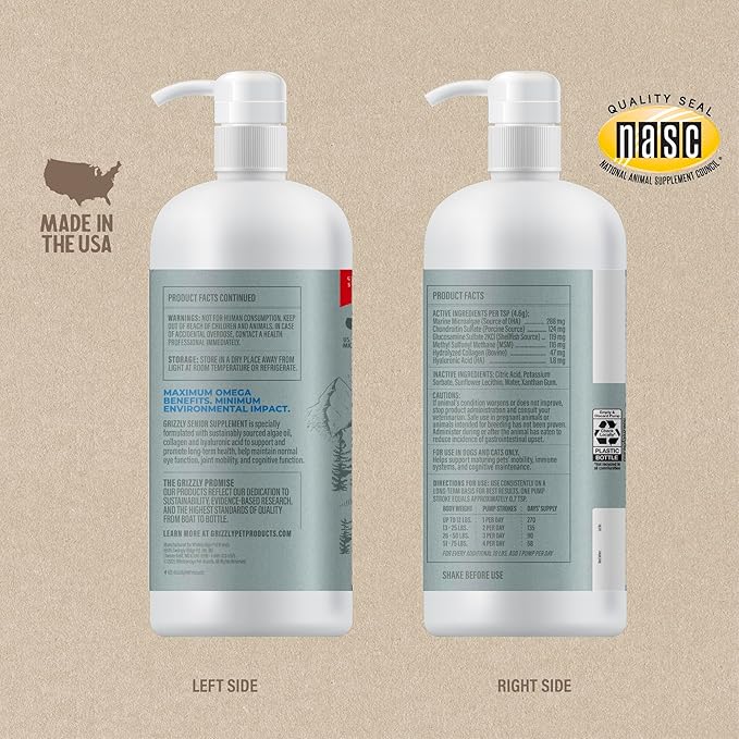 Grizzly Life Stage Liquid, Senior Health Supplement (32 FL. OZ)