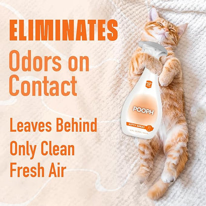 POOPH® Kitty Spray - Patented Technology Eliminates Organic Odor On-Contact Goes Anywhere Your Kitty Goes - Cat Trees, Furniture, Bedding & More Safe Fragrance-Free Non-Toxic Eco-Conscious