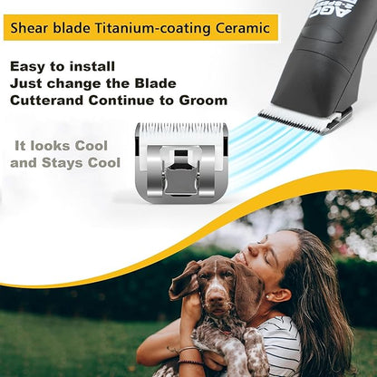 3PCS Ceramic Coarse Pet Replacement Blade Cutter Compatible with Andis 64440, Oster A5, Wahl KM Series Clipper, 22Teeth White and Black Ceramic Blade Cutter