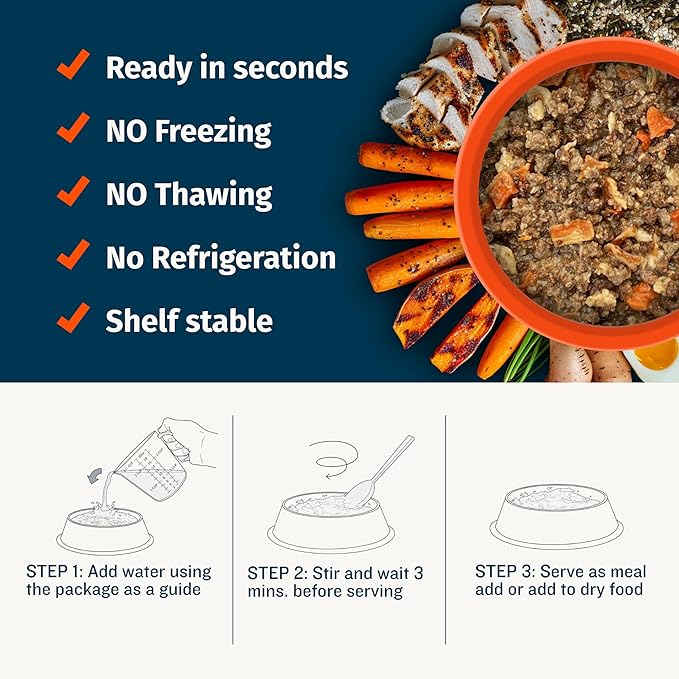 Bully Max Instant Fresh Wet Dog Food - Nutrient-Rich Dehydrated Raw Dog Food with Natural Chicken Recipe - 10 Bags of 15 oz Pouches, Wet Dog Food Alternative - Makes 25 lbs. of Wet Food