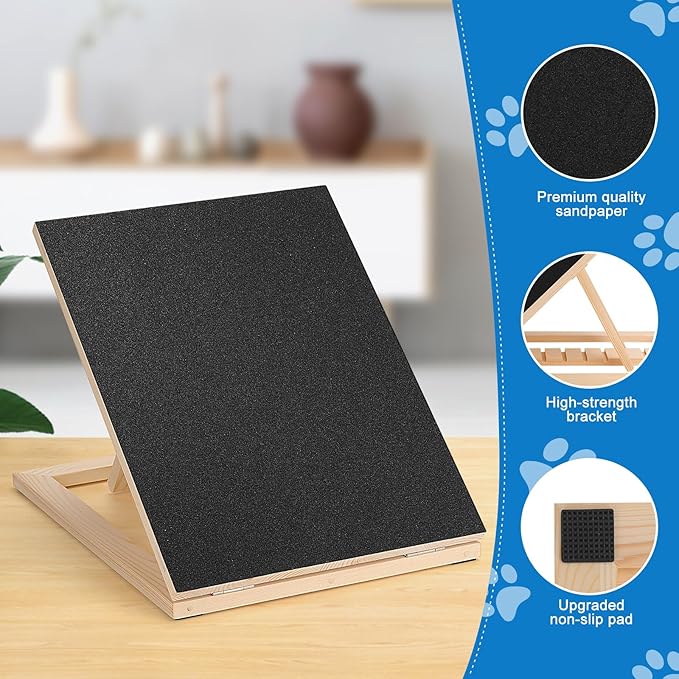 Dog Nail Scratch Pad with Sandpaper Filing Replacement Sandpapers Included and Non-Slip Pad, Trimming Tool Alternative to Dog Nail Clippers and Grinders