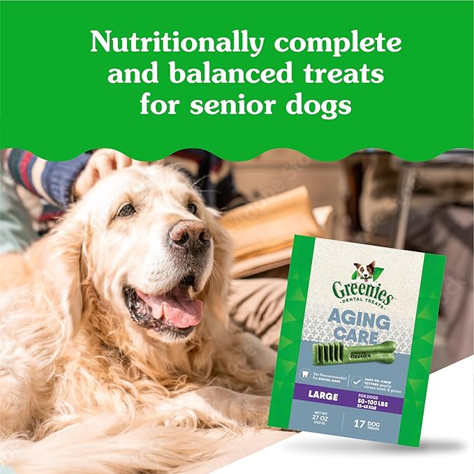 Greenies Aging Care Large Dental Dog Treats, 27 oz. Pack (17 Treats)