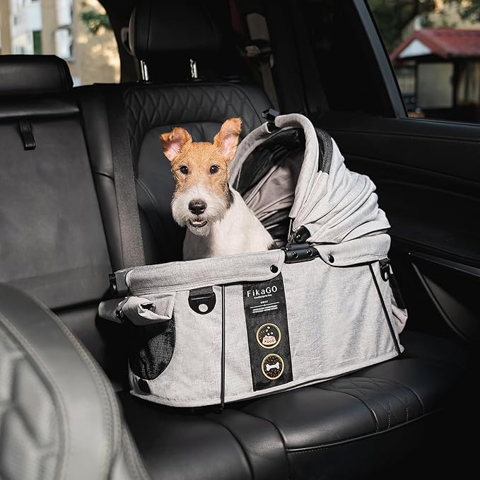 Sway, Dog Car Seat, Car Seat & Carrier for Small & Medium Sized Dogs, Small Dog Car Seat Booster, Pet Booster Seat, Doggy Carseat, Cat Carrier, Puppy Car Seat, Car Dog Bed - Gray Husky