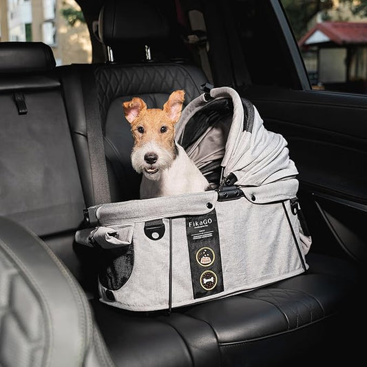 Sway, Dog Car Seat, Car Seat & Carrier for Small & Medium Sized Dogs, Small Dog Car Seat Booster, Pet Booster Seat, Doggy Carseat, Cat Carrier, Puppy Car Seat, Car Dog Bed - Gray Husky