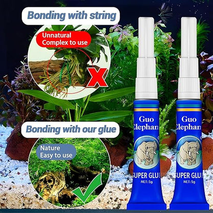 Aquarium Glue Fish Safety, 25Pcs Coral Reef Glue for Plants Moss, Coral, Stone, Wood Aquascaping, Quick Drying (25)