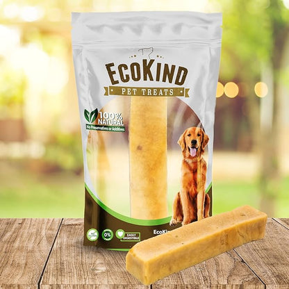 EcoKind Premium Gold Yak Cheese Himalayan Dog Chews, Dog Treats Large Breed, All Natural, High Protein Dog Chew, Peanut Butter, Large - 1 Chew
