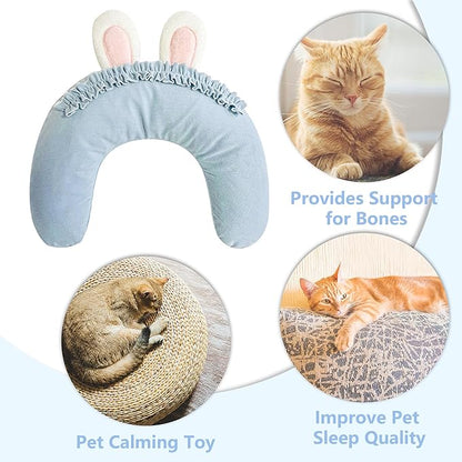 Pet Pillow for Dogs, Dog Calming Pillow, Cat Pillow, Soft Dog Neck Pillow, U-Shaped Pillow for Cat and Dog, Machine Washable Pet, Improve Pet Sleeping
