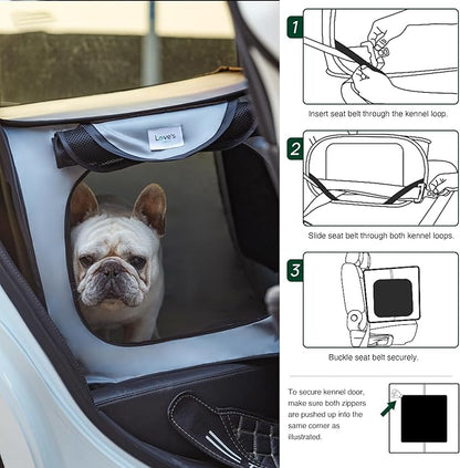 Love's cabin 44in Portable Large Dog Bed - Pop Up Dog Kennel, Indoor Outdoor Crate for Pets, Portable Car Seat Kennel, Cat Bed Collection, Grey