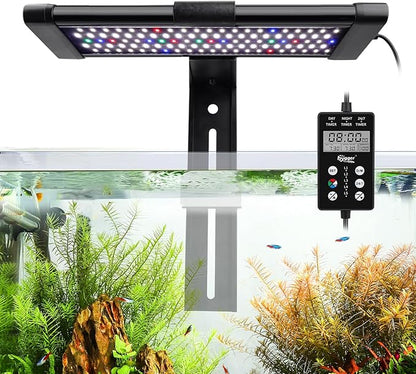 hygger Clip On Custom LED Aquarium Light, Daylight-Moonlight & 24/7 Mode, Adjustable Brightness 8 Colors Full Spectrum Fish Tank Light For 18-24 Inches Freshwater Planted Tank Auto On Off Ramp Up Down