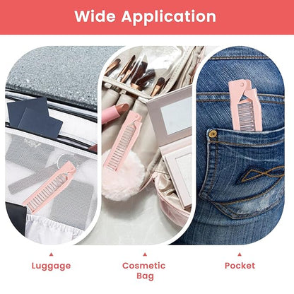 Small Dog Brushes for Grooming Foldable Brush for Pets Puppy hair brush Pet Comb for Dogs Grooming Tool for Small Dogs, for Yorkie, Shih Tzu, Maltipoo, Dog Hair Remover Brushes, Pink