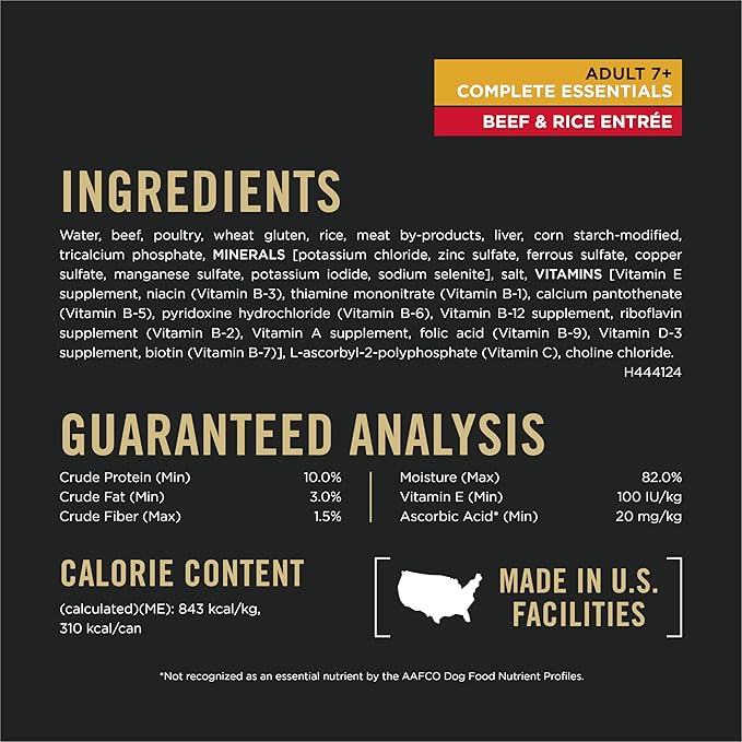 Purina Pro Plan Adult 7 Plus Beef and Rice Entree in Gravy Senior Wet Dog Food - (Pack of 12) 13 oz. Cans
