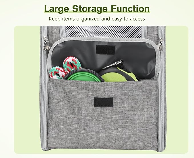 Pecute Cat Backpack Carrier, Small Dog Backpack Carrier, Pet Backpack Carrier for Cats Dogs Puppy Kitten, Cat Carrier Bag Carrying for Travel Hiking Bike Riding Walking Outdoor,Light Gray