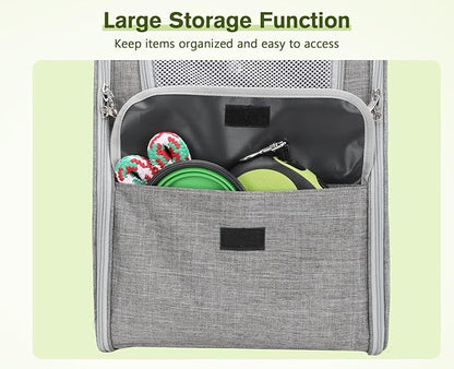 Pecute Cat Backpack Carrier, Small Dog Backpack Carrier, Pet Backpack Carrier for Cats Dogs Puppy Kitten, Cat Carrier Bag Carrying for Travel Hiking Bike Riding Walking Outdoor,Light Gray