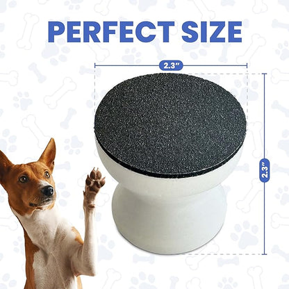 Dog Nail File - Upgraded Dog Nail Scratch Board - 1 White Nail File for Dogs w/ 4 Replaceable Sandpapers - Dog Nail Trimmers - Round Dog Nail Grinder for Pet Nails - Relaxing Dog Nail Trimming Board