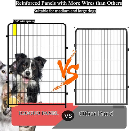 Dog Playpen Outdoor for Medium/Large Dogs 36'' High, Heavy Duty Dog Playpen with Rustproof and Sturdy Stakes, 3ft Dog Fence for RV Camping(12 Panels)