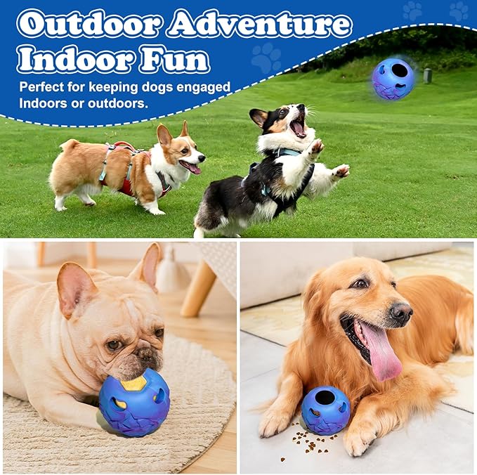 5-in-1 Dog Enrichment Toy  Bite & Brush Freeze Ball, Large Dog Toys, Interactive Chew Toy for Large Aggressive Chewers (25-85 lbs), Freezable Bone for Dogs, Homemade Treat Dispenser, Easy to Clean