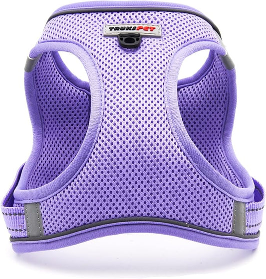 Dog Harness,Step in no Pull Dog Harness Adjustable Reflective Padded Mesh Fabric Dog Vest for Extra-Small/Small Medium Dogs and Cats,Purple,XS