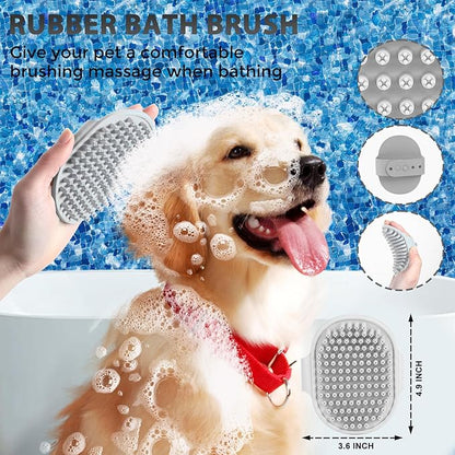 5 PCS Dog Grooming Brush Kit  Self Cleaning Slicker Brush for Shedding Short & Long Haired Dogs & Cats. Removes Loose Fur, Undercoat, Mats, Tangles. Suit for Small, Medium & Large Pets. Blue