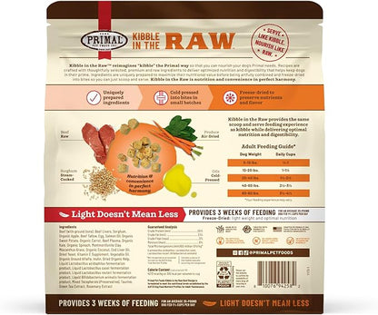 Primal Kibble in The Raw, Freeze Dried Dog Food, Beef, Scoop & Serve, Made with Raw Protein, Whole Ingredient Nutrition, Crafted in The USA, Dry Dog Food 5.4 lb Bag