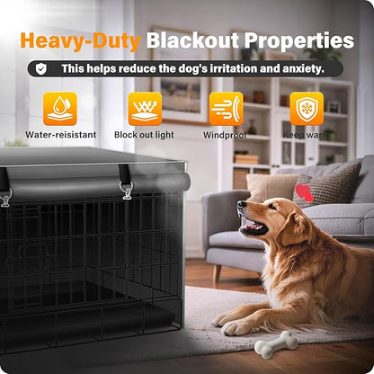 30Inch Dog Crate Cover, Compatible with Most Brands of Wire Crates. Heavy-Duty Material Resists Wear and Tear,Excellent Design Blends Seamlessly with Home Decor, Gray(Cover Only)