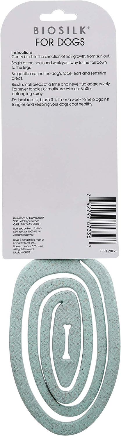 BioSilk for Pets Eco-Friendly Detangling Pin Brush for Dogs in Mint Green | Easy to Hold Ergonomic Handle Dog Brushes, Wet or Dry Dog Hair Brush, Light Blue (FF12806),Gray/Black