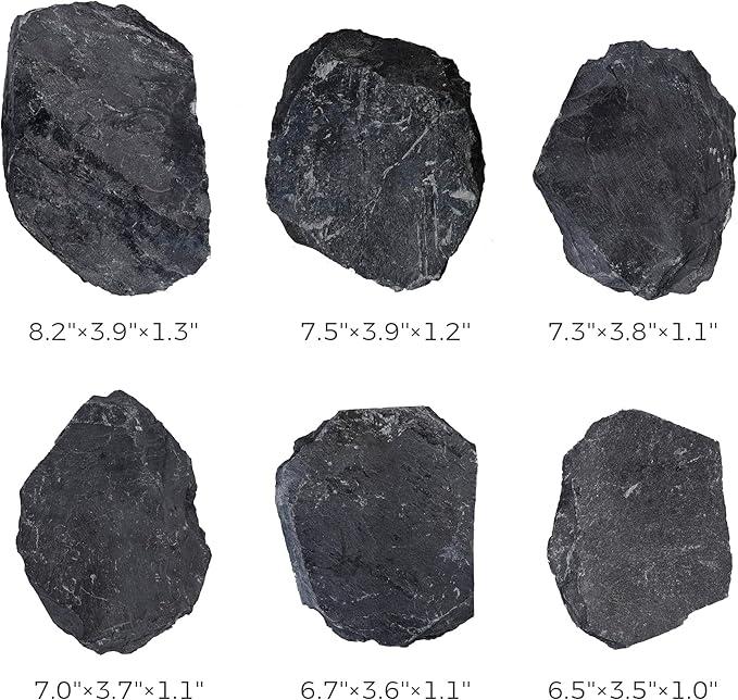 6 Natural Aquarium Rocks 6" to 8" Perfect Rocks for Aquariums, Landscaping Model,Tank Decoration, Amphibian Enclosures-Slate Rocks