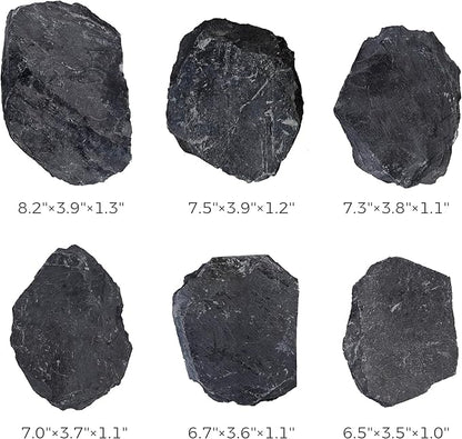 6 Natural Aquarium Rocks 6" to 8" Perfect Rocks for Aquariums, Landscaping Model,Tank Decoration, Amphibian Enclosures-Slate Rocks