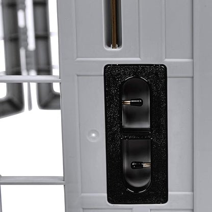 Amazon Basics 8-Panel Octagonal Plastic Pet Pen Fence Enclosure With Gate, 28 inches, Grey