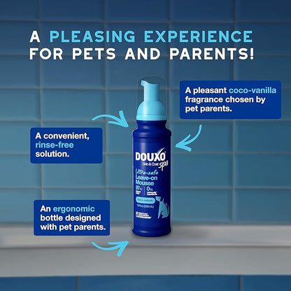 DOUXO® Skin & Coat SPA - Ultra-Safe Quick Refresh Leave-on Mousse for Dogs, 10 fl oz, Safely Cleans and Refreshes The Coat, Leaves The Coat Soft, Radiant and Smelling Great, Skin-Friendly Formula
