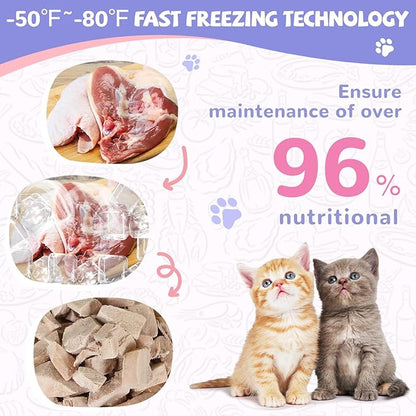 Freeze Dried Duck Treats for Cats Dogs, Freeze-Dried Raw Food Topper, High Protein, Gluten&Grain Free, Rawhide Free, 3.8 oz