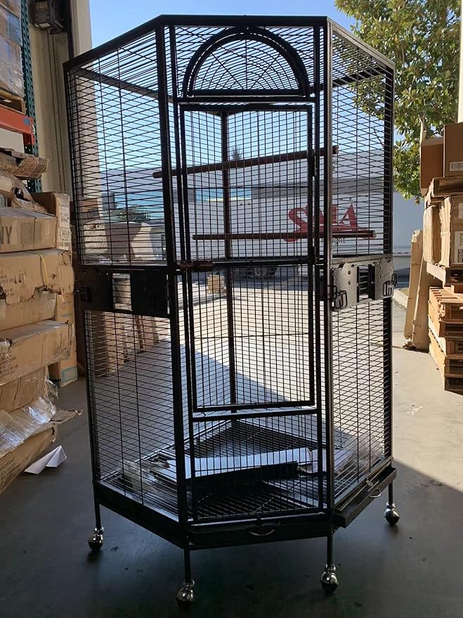Seny Corner Bird Cage for Cockatiel Parakeet Black and White New (Black)