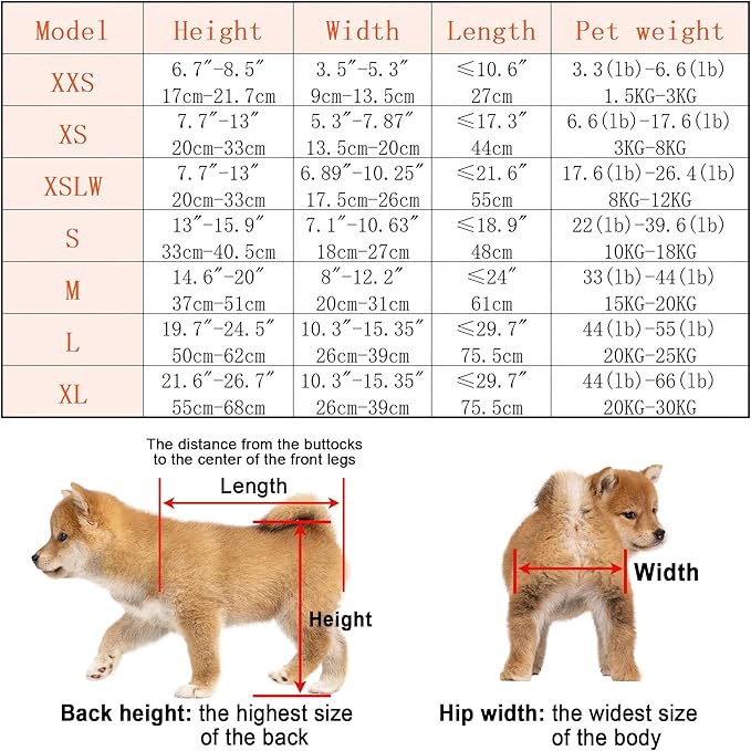 Adjustable 4-Wheel Dog Wheelchair| Pet Wheelchairs with Disabled Hind Legs Walking|Full Support Dog wheelchairs (7-Size) (XXS)