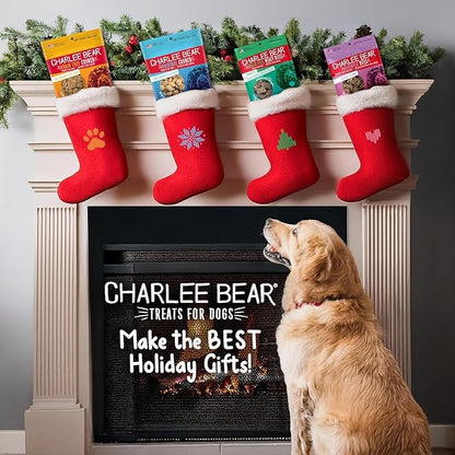 Charlee Bear Dogs Training Treat, Crunchy, Low Calorie, Grain Free Dog Treats, Made in USA, Best for Small and Medium Breeds, Bacon Blueberry & Turkey Sweet Potato Cranberry, 4 Pack 8oz Each