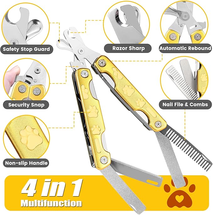 Heavy Duty Dog Nail Clippers for Thick Nail _ut Nails Like Butter, Quite Sharp Pet Nail Clippers for Large Dogs, Easy & Safe Dog Nail Trimmer for Large Medium Small Dogs Cat with Nail File