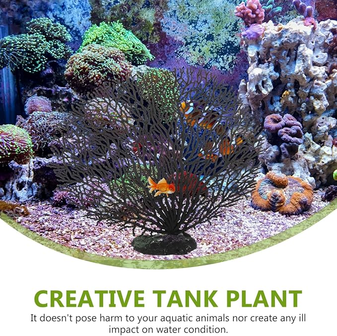 balacoo Aquarium Sea Fan Coral Decorations - Simulation Sea Coral Branch, Artificial for Aquarium Ornament Fish Tank Landscape (7 Inch)