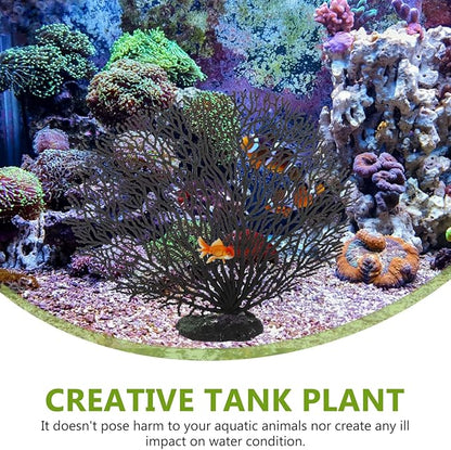 balacoo Aquarium Sea Fan Coral Decorations - Simulation Sea Coral Branch, Artificial for Aquarium Ornament Fish Tank Landscape (7 Inch)