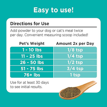 Solid Gold Cat & Dog Multivitamin Powder - Kelp Powder, Omega 3 & Vitamins for Dental, Digestive, Immune, Skin & Coat Health - Multi Vitamin for Dogs & Cats - Cat & Dog Food Additive Supplement - 5oz