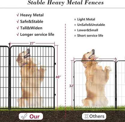 Dog Playpen 40 inch 24 Panels Indoor Outdoor Dog Pen for Large/Medium/Small Dogs Heavy Duty Metal Dog Fence Outdoor for Yard, Puppy Playpen with Door Portable Pet Fence for RV Camping Yard