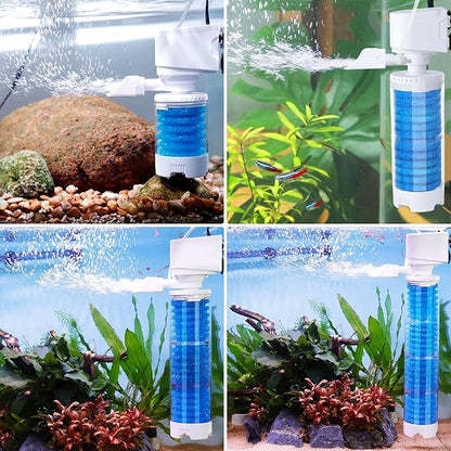 Bio Filter Sponge for Aquariums - 4 Pack, Washable and Reusable, Replacement Biological Filter Sponge Media for Fish Tanks