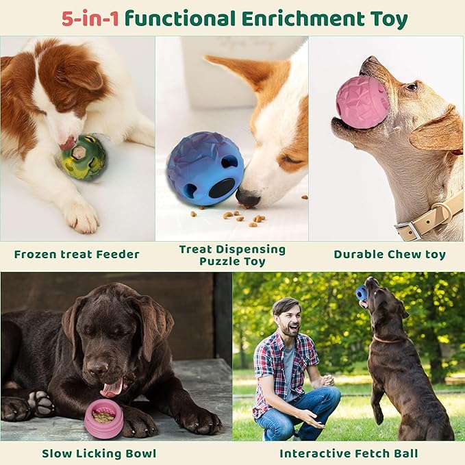 Interactive Dog Chew Toys, Large Dog Toys, DIY Treat Dispenser, Puzzle Toys for Dogs  Reduce Anxiety & Boredom, Homemade Treat Dispenser, Birthday Gifts for Dogs, Diamond Pattern Pink (25-85 lbs)