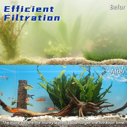Internal Aquarium Filter for 75-200 Gallons Tank, Removable, Submersible Fish Tank Filter, 400GPH Powerful Pump for Large Fish Tanks, Turtle Tanks, Deodorization Decontamination Filter System