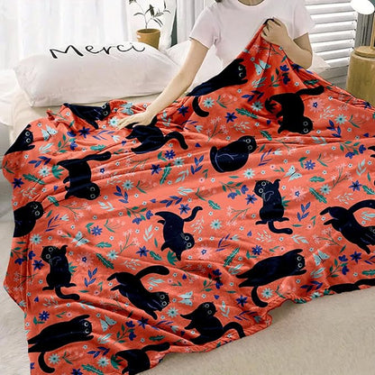 Cat Blanket, Cats Gifts for Girls Women, Cat Gift for Cats Lovers, Birthday Gifts Decor Throw Blanket 50"x60"