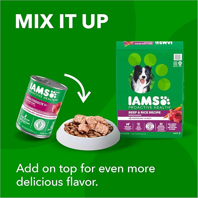 IAMS Proactive Health Adult Dry Dog Food Beef and Rice Recipe, 30 lb. Bag