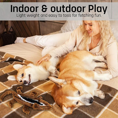 FGA MARKETPLACE Duck-Chipmunk Flat NO Stuffing NO Squeak Plush Dog Toy, Funny Style Will Entertain Your Dog for Hours, Recommended for Small and Medium Dog 21 INCH Long